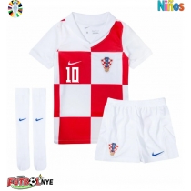 Camiseta Croacia Luka Modric #10 Primera Equipación para niños Eurocopa 2024 manga corta (+ pantalones cortos)